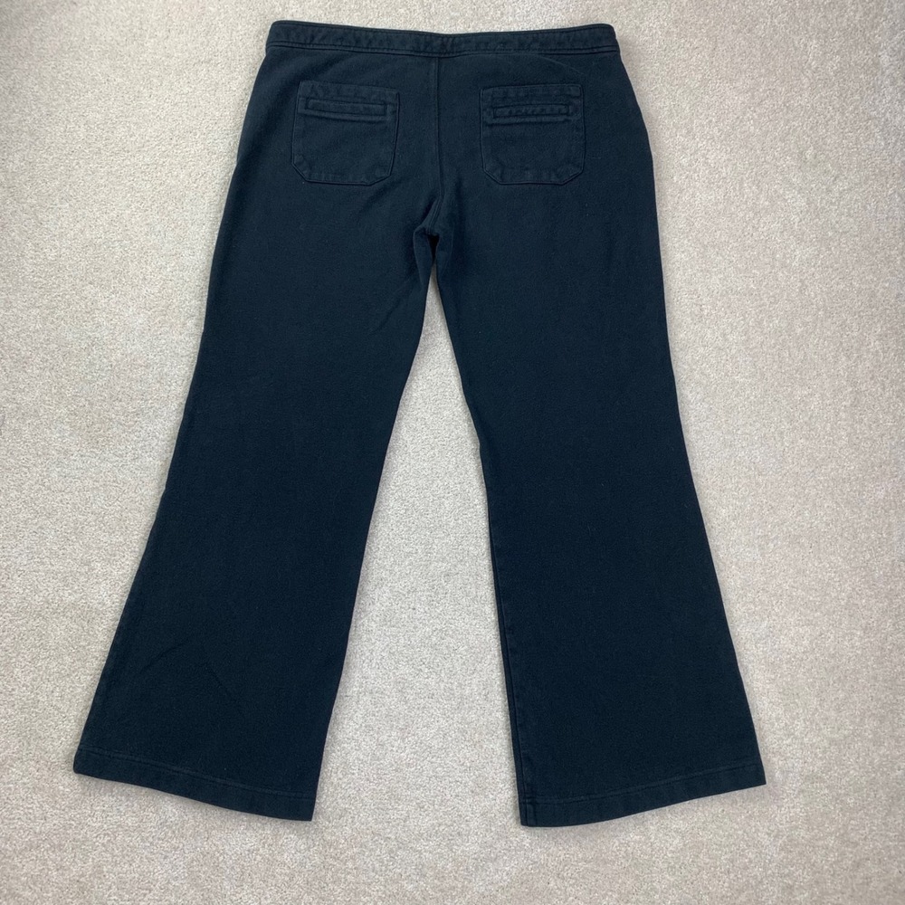 Tory Burch Black Wide-Leg Track Pants with Gold Accent - Picture 7 of 16
